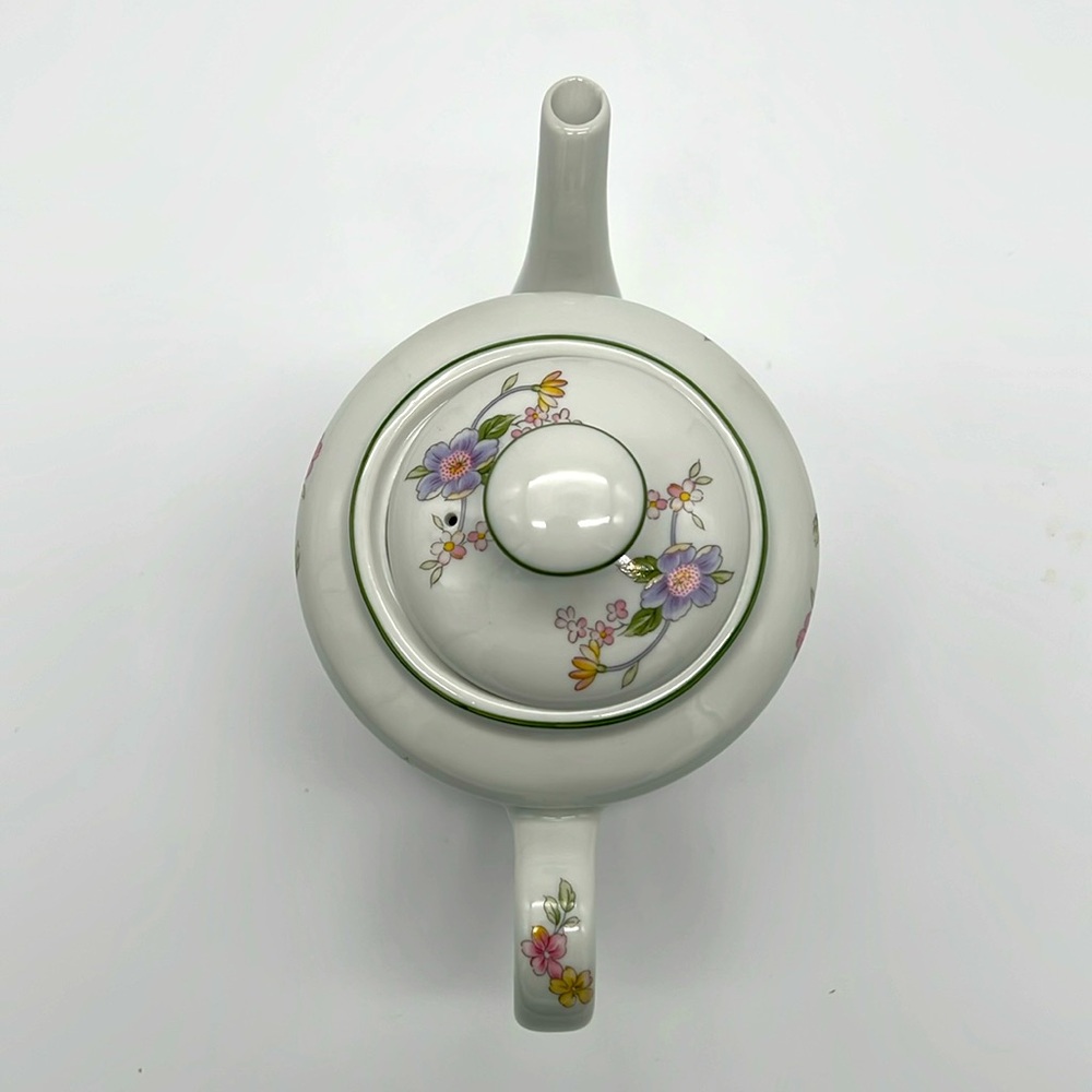 Vintage 1960s Floral Pastel Porcelain Teapot “Corona” from Andrea by Sadek Japan - Picture 5 of 15